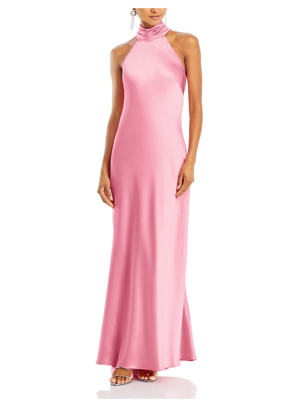 Satin Sleeveless Gown Aqua size 6 pink
